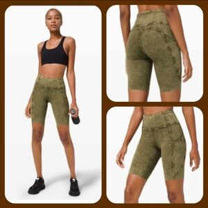Lululemon Fast And Free Shorts Ice Dye Moss Green